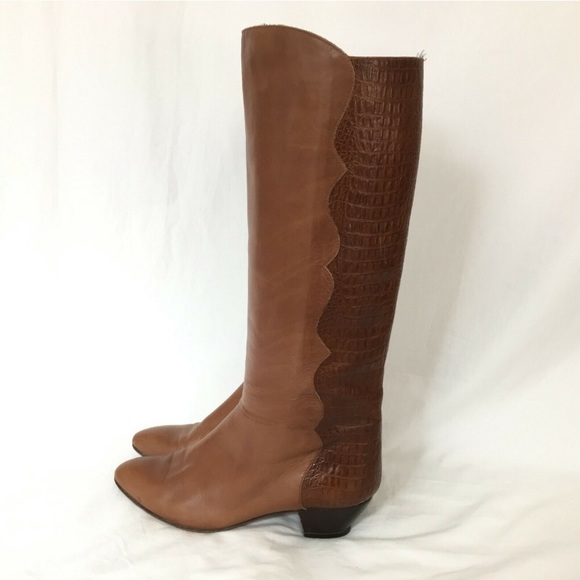 Vintage Knee High Italian Leather Boots - Picture 3 of 6